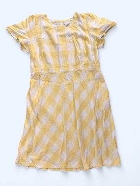 Liz Claiborne Yellow and White Gingham Maxi Sundress